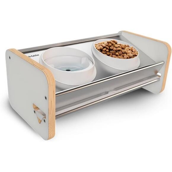 Modern Feeding Station for pets - Dog and Cat Food Bowls - Mess-Free Slow Feeder - Picture 1 of 7